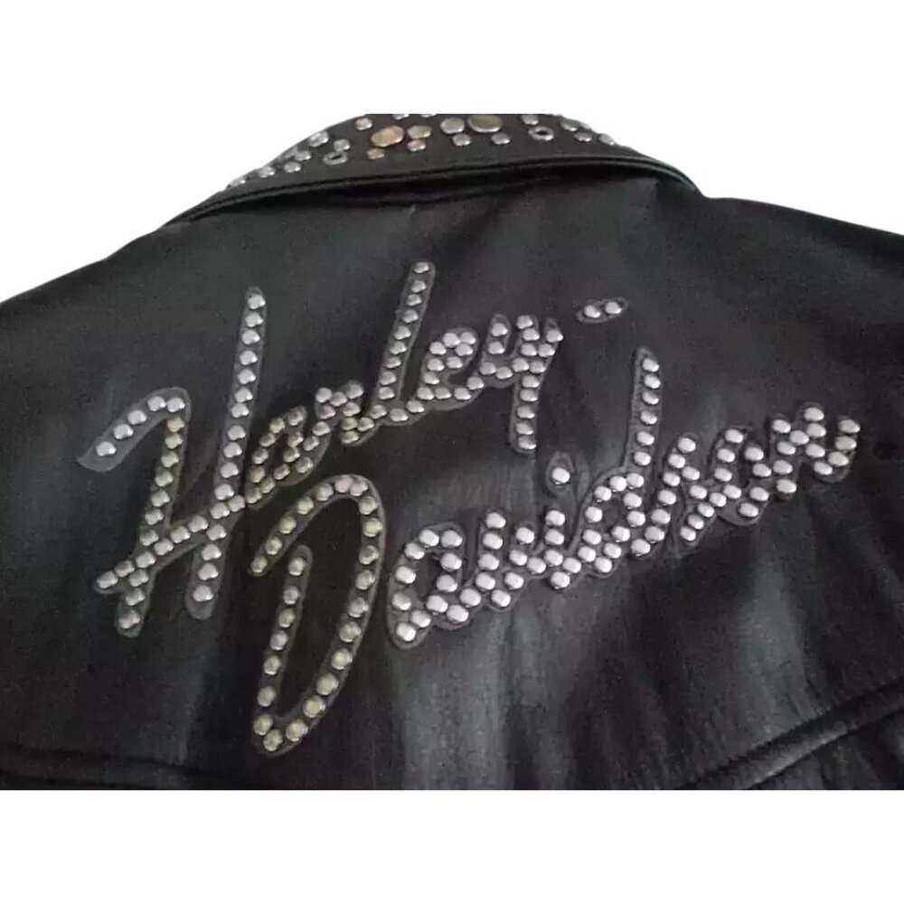 Harley-Davidson Women’s Roxy Bling Black Leather Jacket - Picture 6 of 15